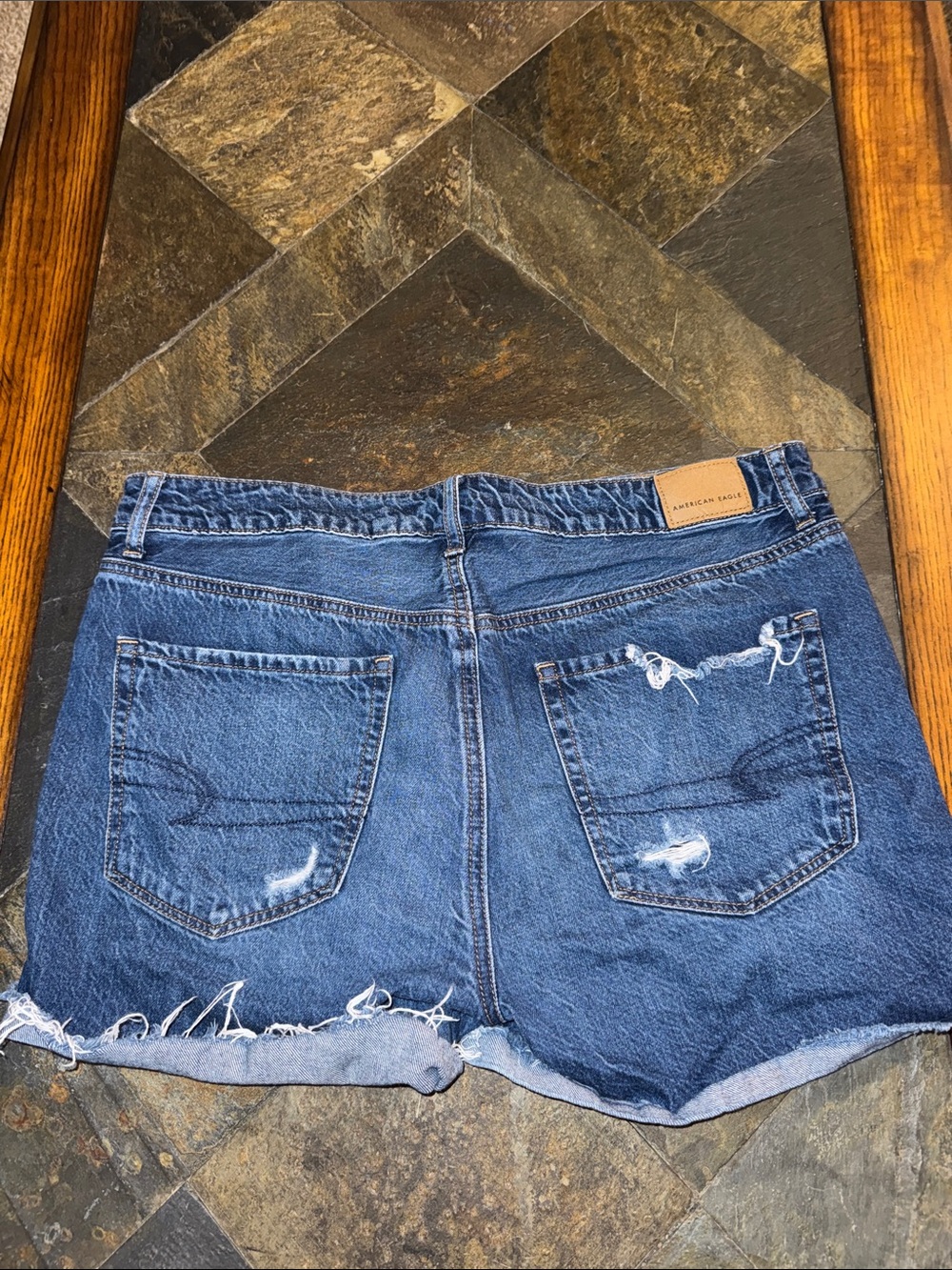 American Eagle Outfitters Distressed Blue Denim Cutoff Shorts
